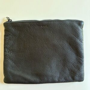 Black Leather BAGGU Pouch